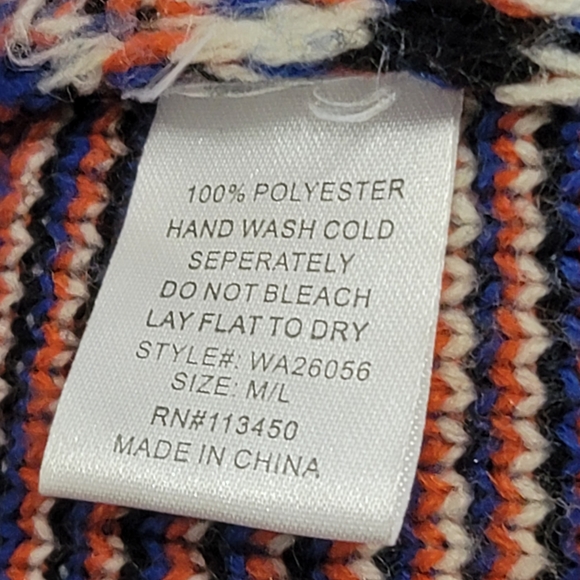 Karlie Multicolor Aztec Print Open Front Cardigan Knit Sweater Sz Med/Lg - Picture 12 of 12